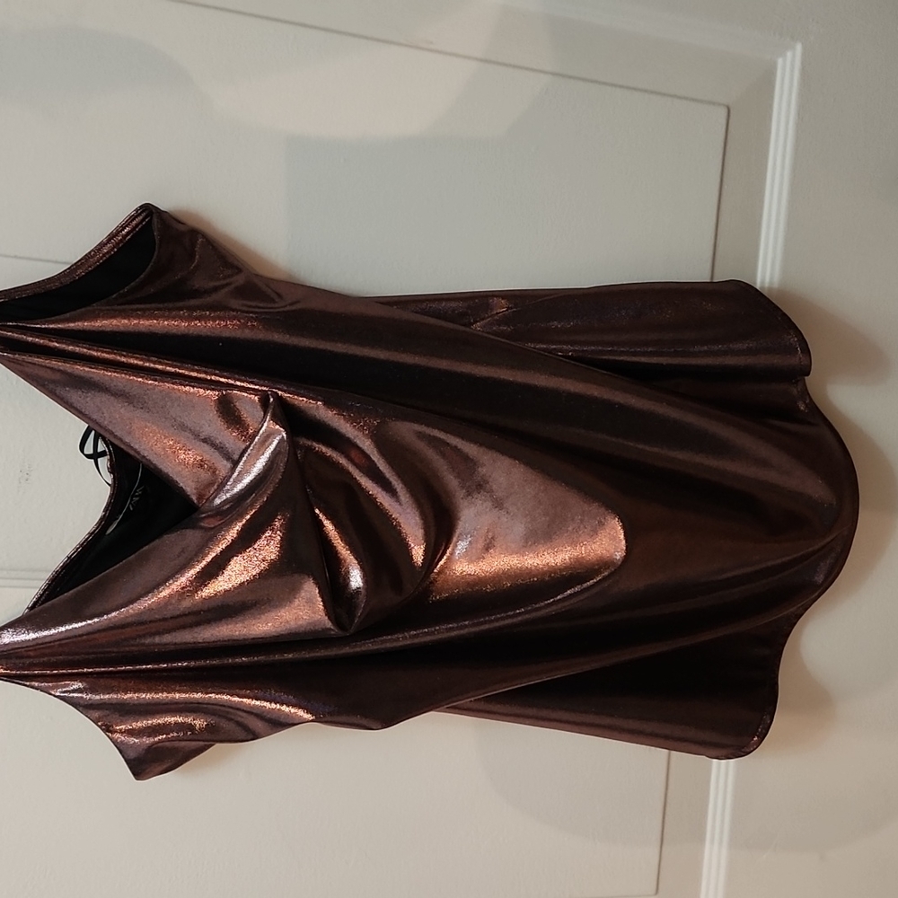 ZARA Large shiny pink stretchy party tank.